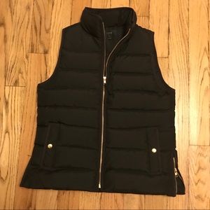 NWOT J Crew M Black Puffer vest